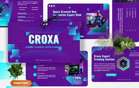 游戏电子竞技PPT模板下载 Croxa – Gaming Esports Powerpoint Template