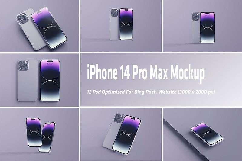 iPhone14 Pro Max苹果手机样机PSD 样机素材 第1张