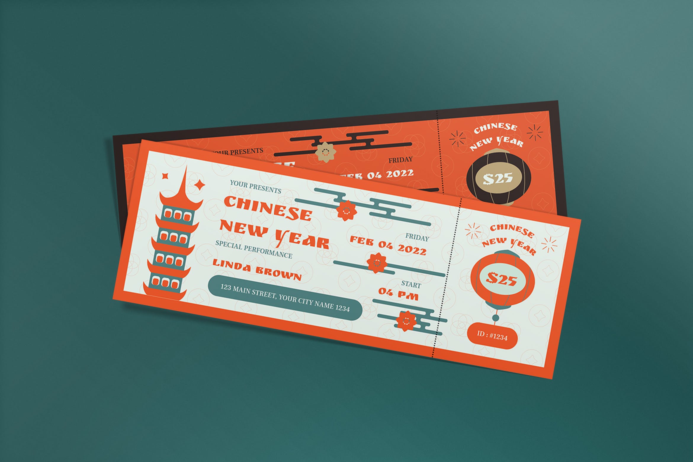 新年节日活动门票票券模板 Chinese New Year Ticket 设计素材 第1张