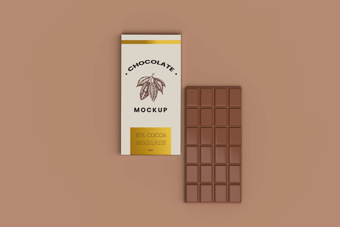 巧克力棒食品包装设计样机 Realistic Chocolate Bar Packaging Mockup 5 Views 样机素材 第5张