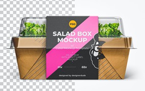 沙拉食品包装盒设计样机模板 Salad Box Mockup Template