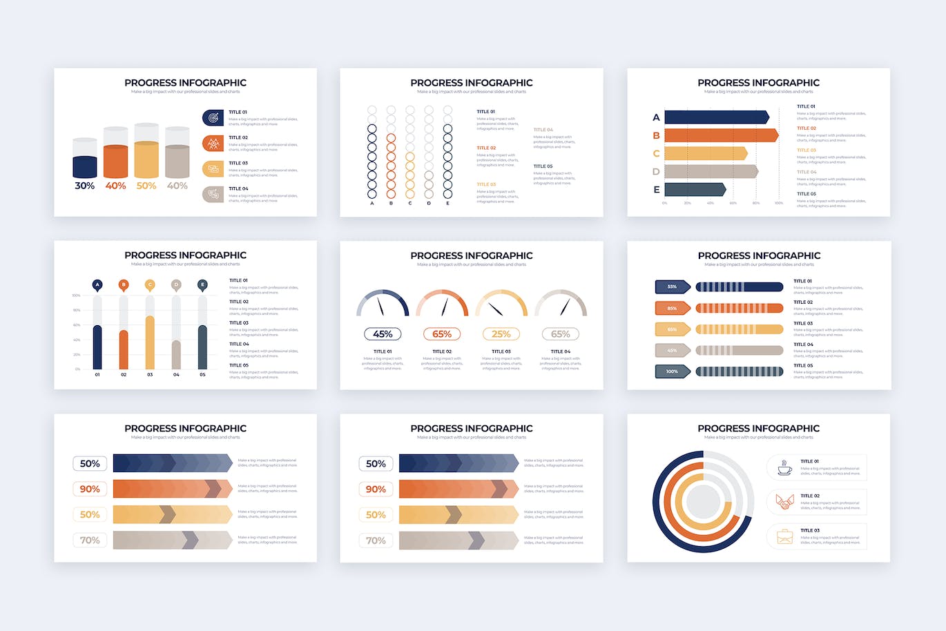 业务增长信息图表矢量模板 Business Progress Illustrator Infographics 幻灯图表 第2张