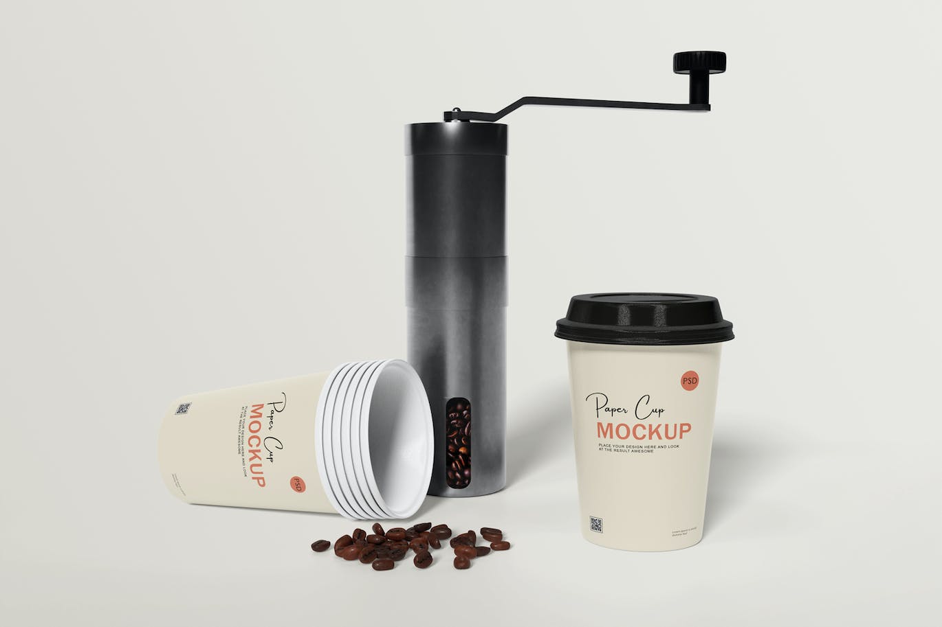 咖啡机咖啡杯包装设计样机 Coffee cup mockup with coffee machine 样机素材 第7张