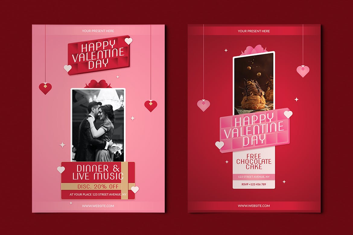 爱心情人节传单模板 Niken – Valentine’s Day Flyer 设计素材 第3张