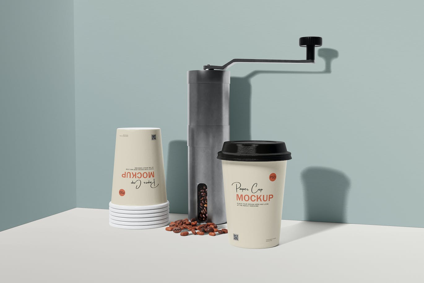 咖啡机咖啡杯包装设计样机 Coffee cup mockup with coffee machine 样机素材 第9张