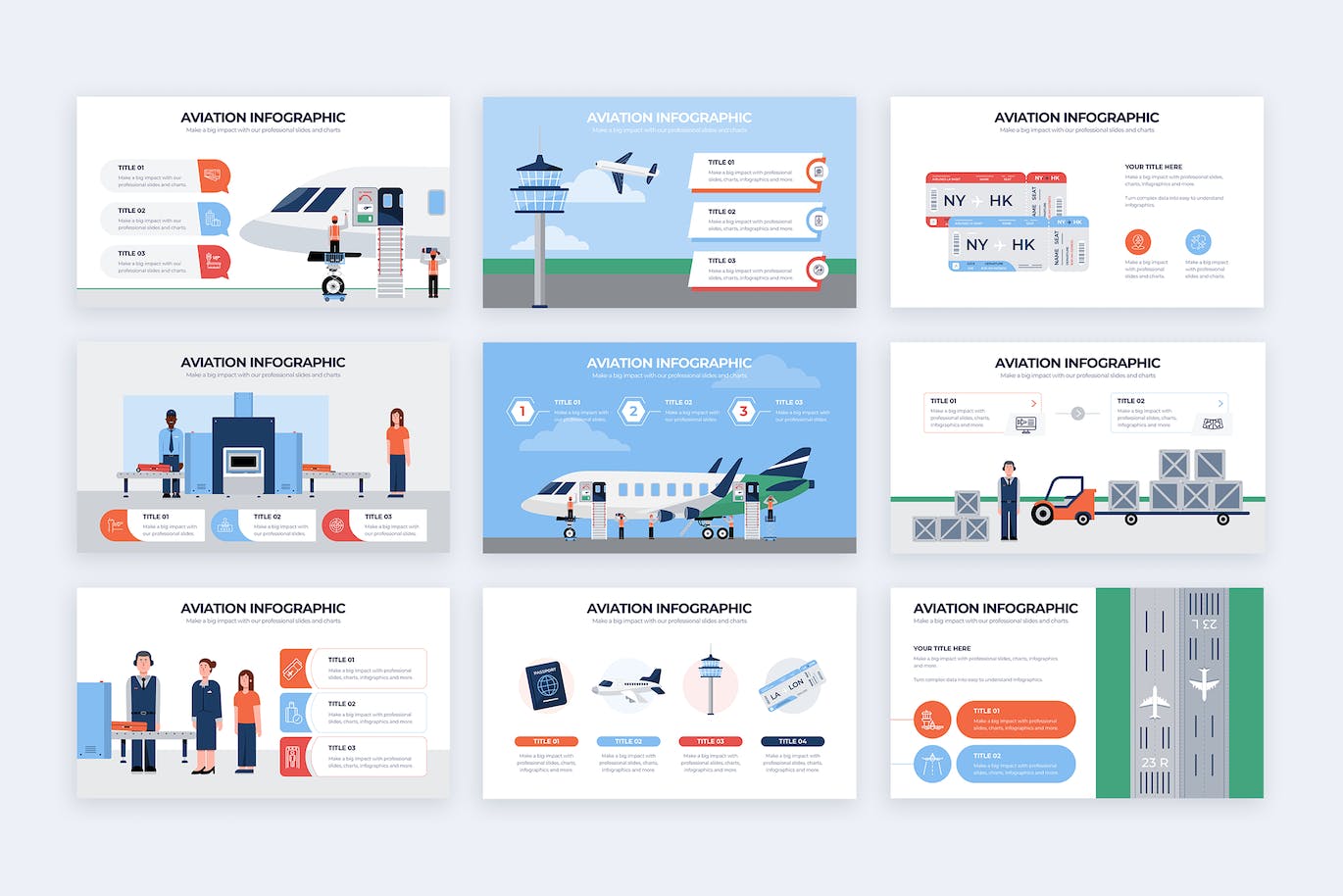 机场航空信息图表矢量模板 Education Aviation Illustrator Infographics 幻灯图表 第3张