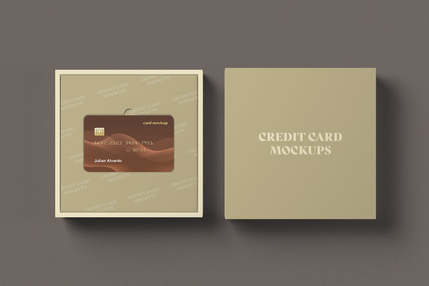 盒子信用卡设计展样机 Credit Card with Box Mockups 样机素材 第4张