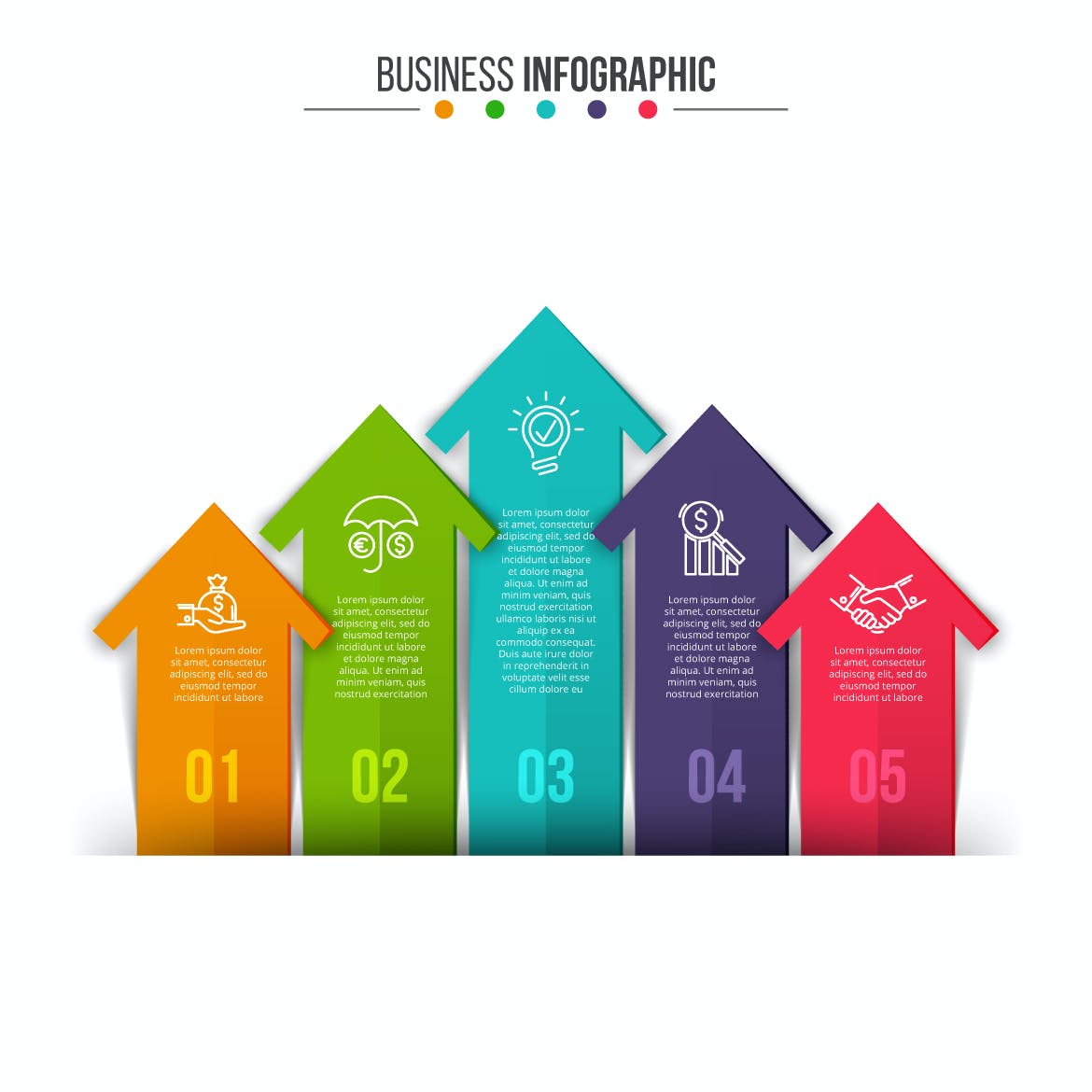 业务步骤信息图表元素集合 Business Infographics Elements Set 幻灯图表 第4张