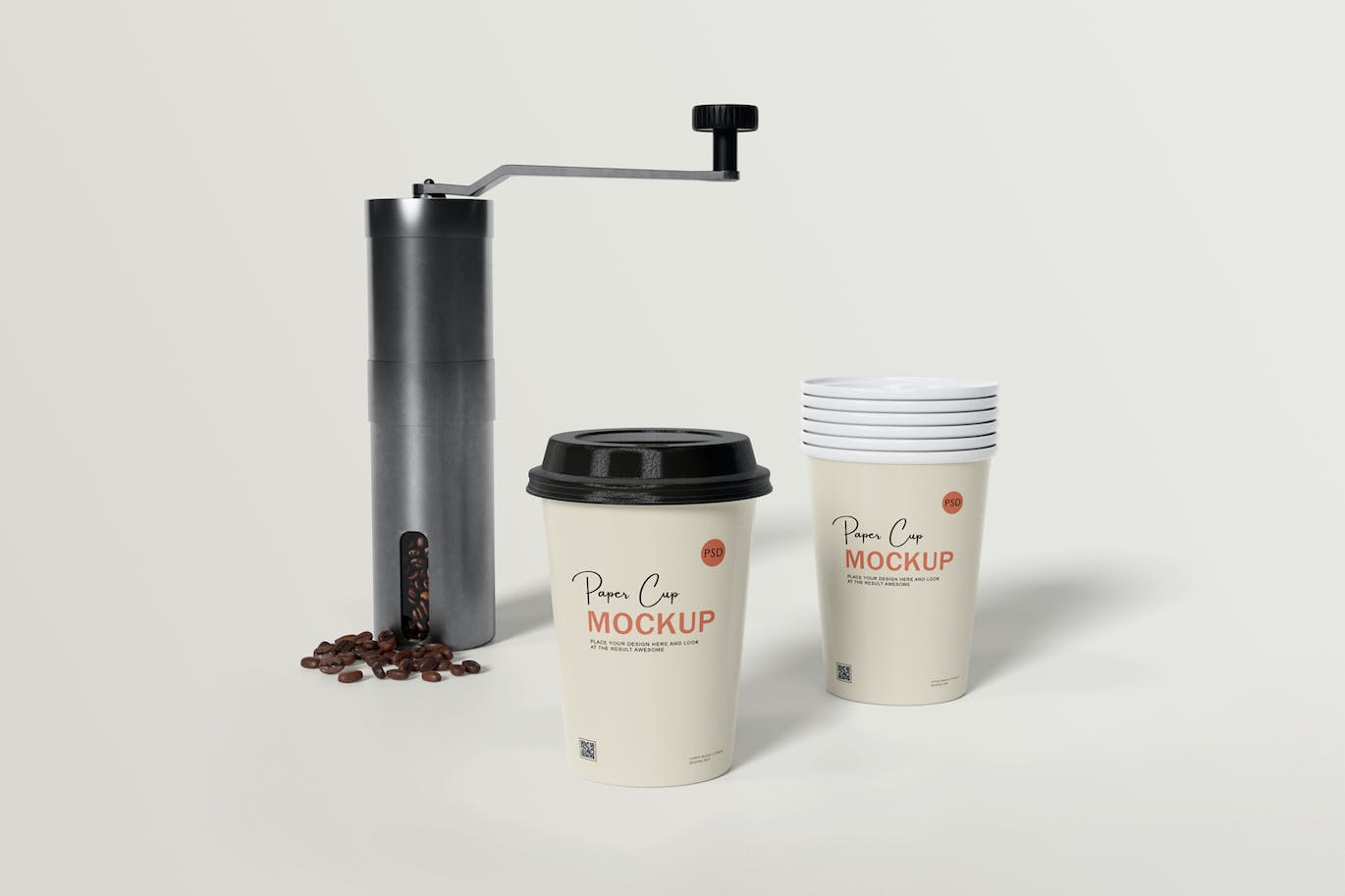 咖啡机咖啡杯包装设计样机 Coffee cup mockup with coffee machine 样机素材 第5张