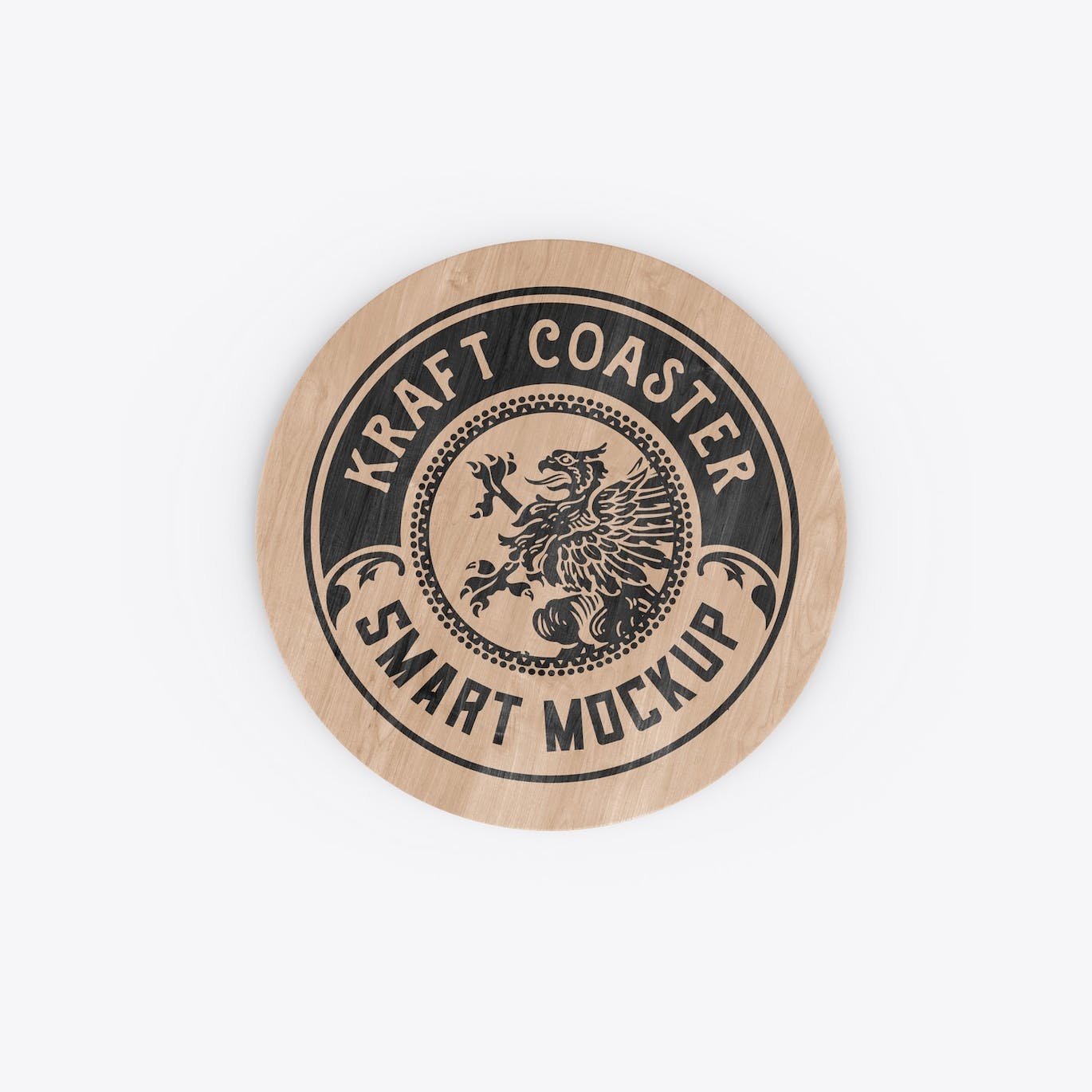 木制圆形杯垫Logo设计样机 Set Round Wooden Coaster Mockup 样机素材 第6张