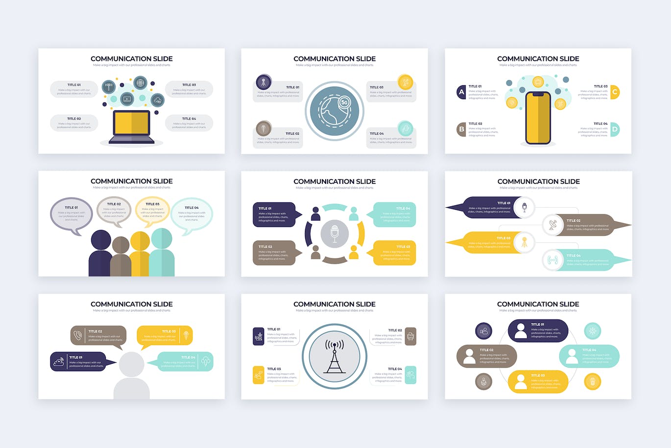 交流通信信息图表矢量模板 Business Communications Illustrator Infographics 幻灯图表 第2张