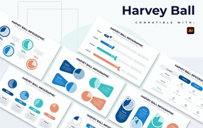 圆形百分比信息图表矢量模板 Business Harvey Ball Illustrator Infographics