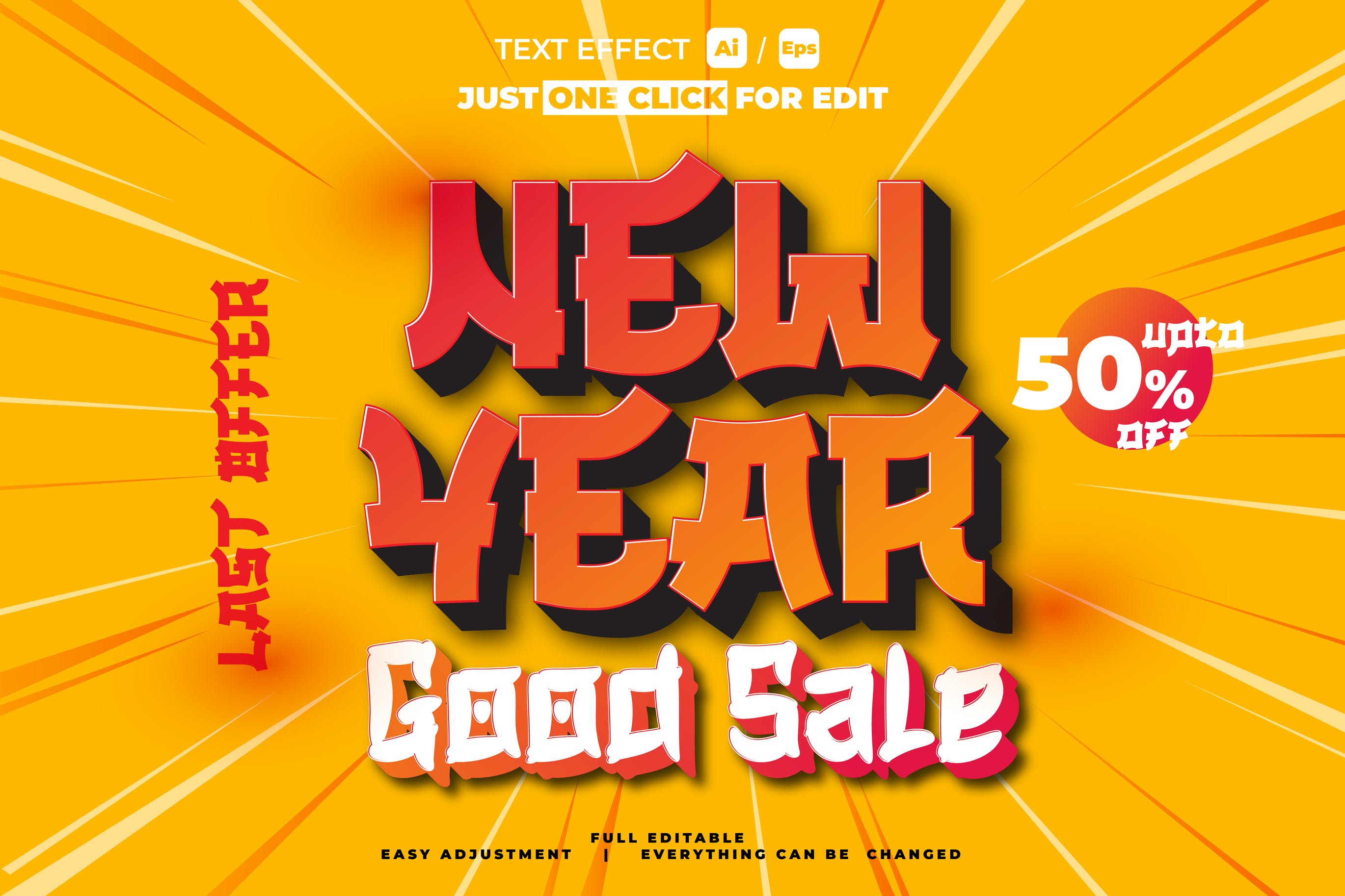 新年销售文本效果矢量素材 Text Effect New Year Sale 设计素材 第1张