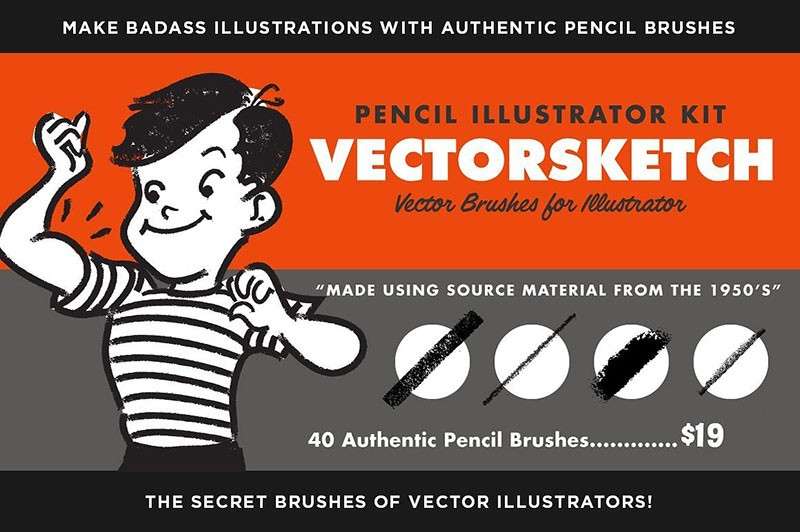 17套复古风格Illustrator笔刷打包下载 笔刷资源 第15张