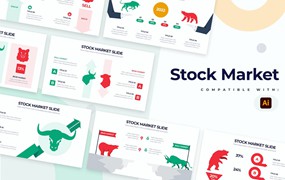 股票市场信息图表矢量模板 Business Stock Market Illustrator Infographics