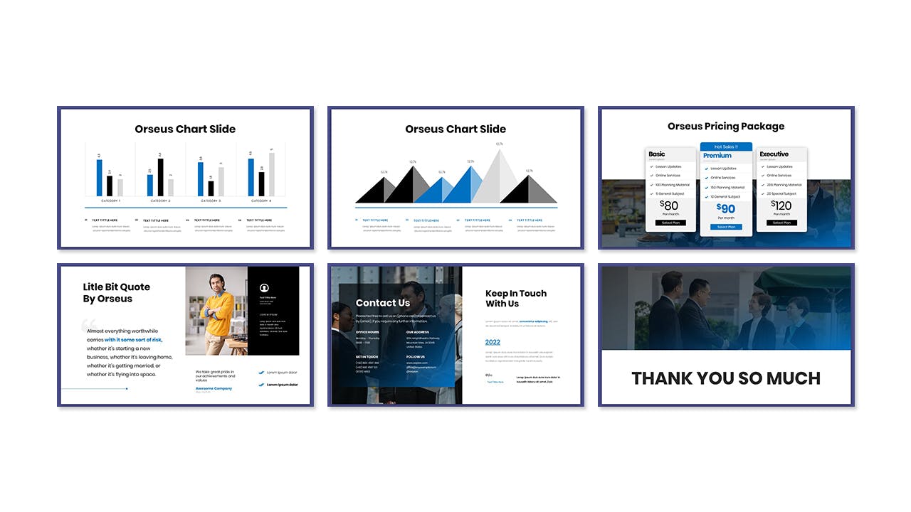 年终总结PowerPoint演示文稿模板 Orseus – Business Presentation PowerPoint Template 幻灯图表 第3张