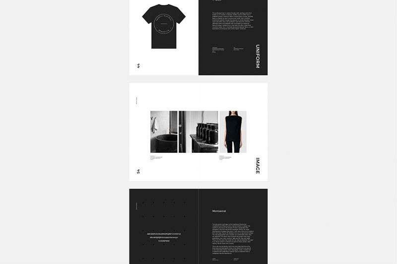 黑白色系品牌手册设计模板，INDD源文件 样机素材 第4张
