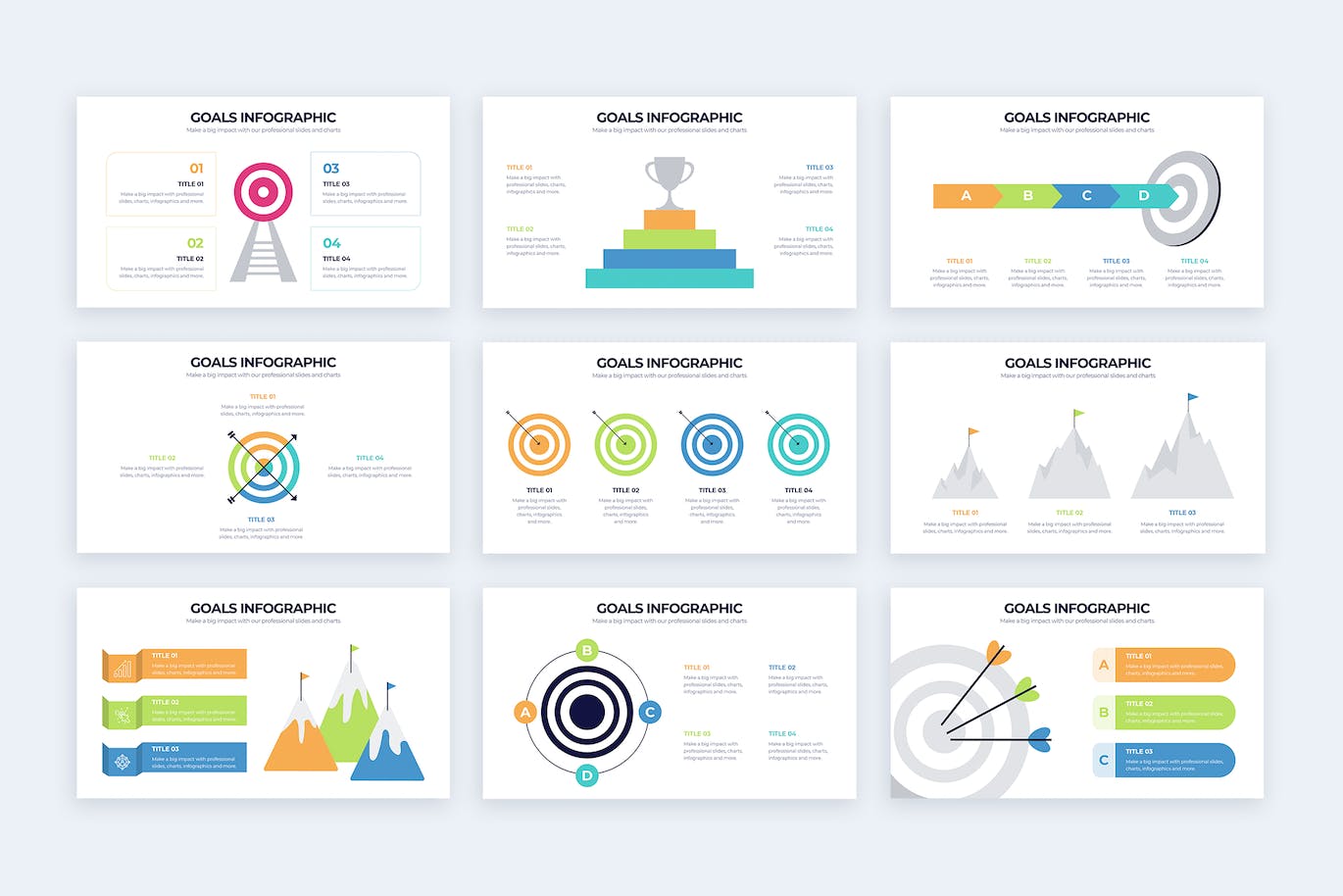业务目标信息图表矢量模板 Business Goals Illustrator Infographics 幻灯图表 第3张