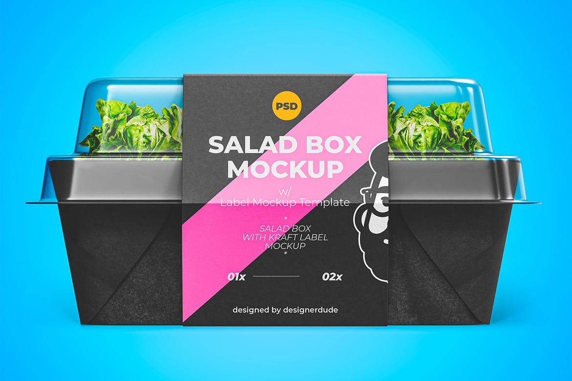 沙拉食品包装盒设计样机模板 Salad Box Mockup Template 样机素材 第4张