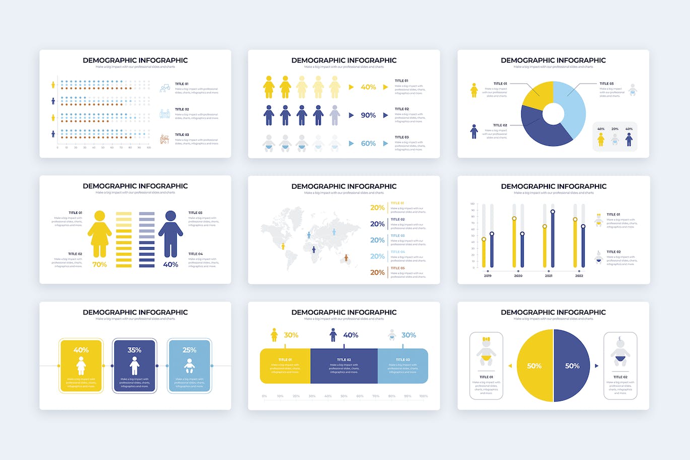 人口统计信息图表矢量模板 Business Demographics Illustrator Infographics 幻灯图表 第2张
