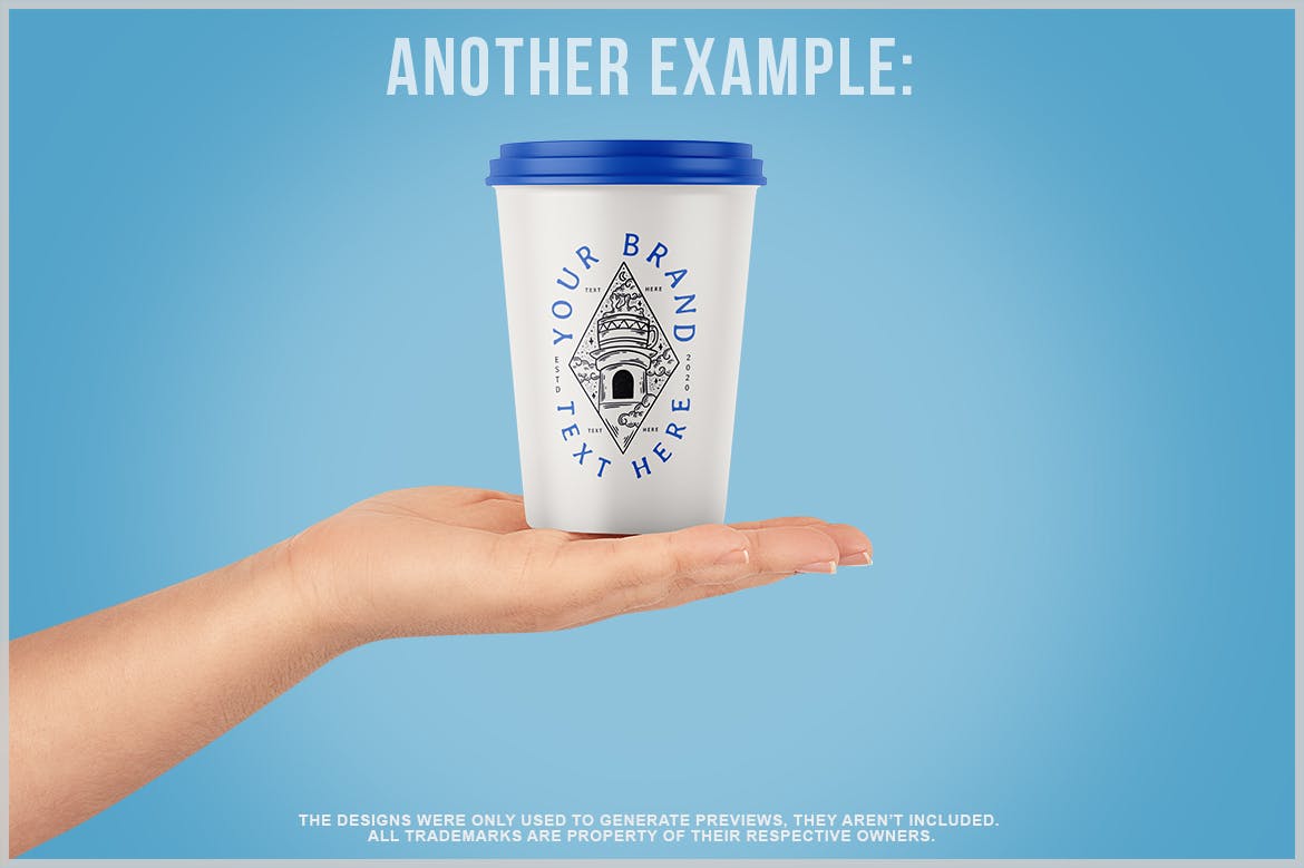 手托咖啡杯品牌包装设计样机 Cup in Woman’s Hand Mockup PSD 样机素材 第3张