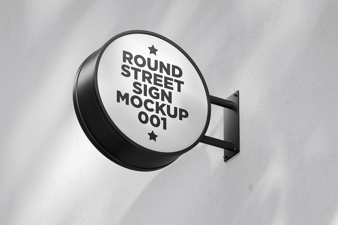 圆形街道标志招牌样机v1 Round Street Sign Mockup 001 样机素材 第1张