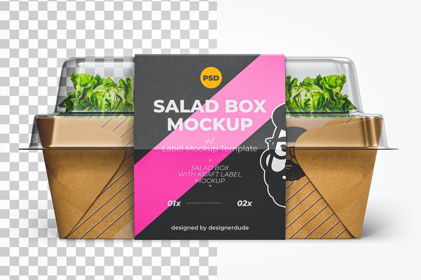 沙拉食品包装盒设计样机模板 Salad Box Mockup Template 样机素材 第1张