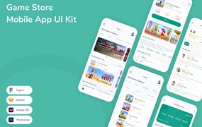 游戏商店App应用程序UI设计模板套件 Game Store Mobile App UI Kit