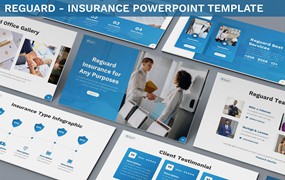 安全保险幻灯片演示PPT模板 Reguard – Insurance Powerpoint Template