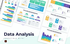 数据分析信息图表矢量模板 Business Data Analysis Illustrator Infographics