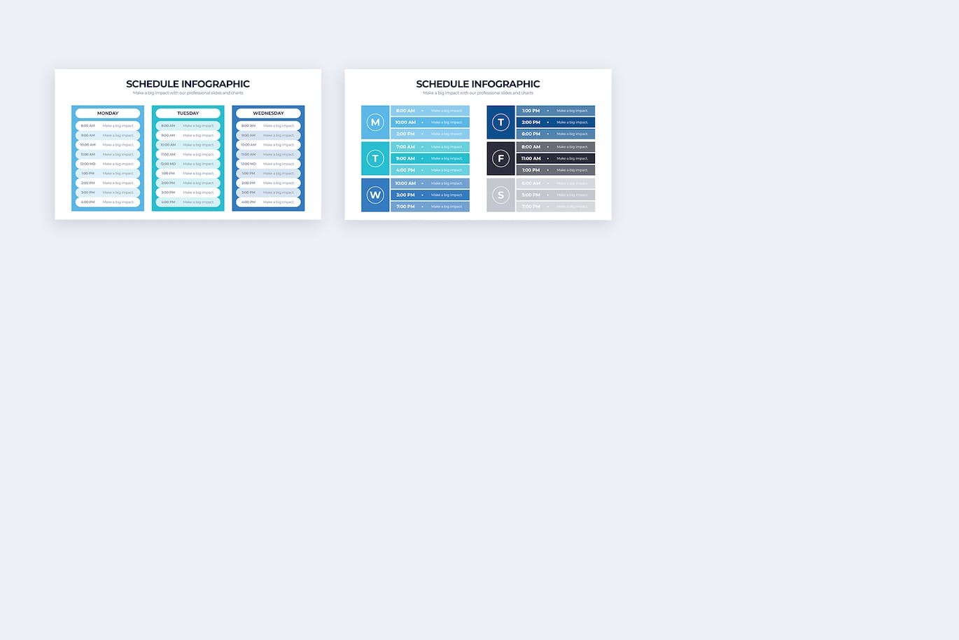 企业时间轴信息图表矢量模板 Business Schedule Illustrator Infographics 幻灯图表 第4张