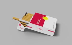 香烟盒包装设计样机 Cigarette Box Mockup