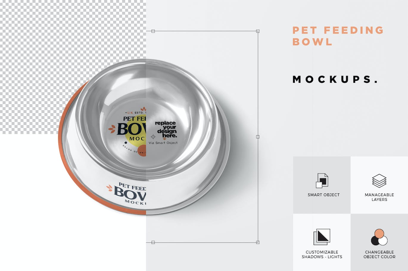 不锈钢宠物狗碗设计样机 Steel Dog Bowl Mockups 样机素材 第3张