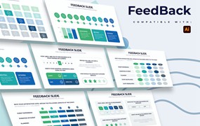 评论反馈信息图表矢量模板 Business Feedback Slides Illustrator Infographics