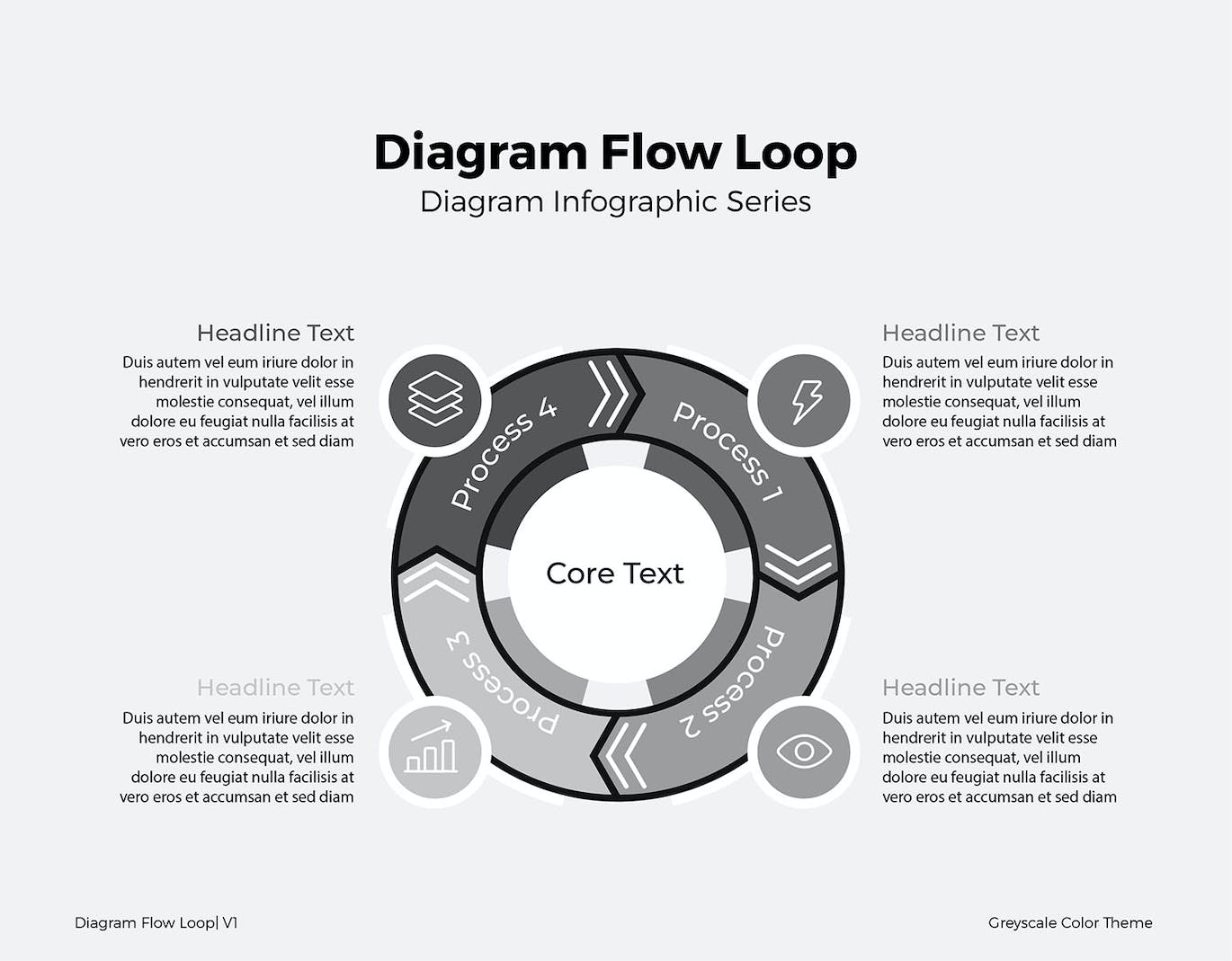 圆环流程图表矢量素材v1 Diagram Flow Loop V1 幻灯图表 第4张
