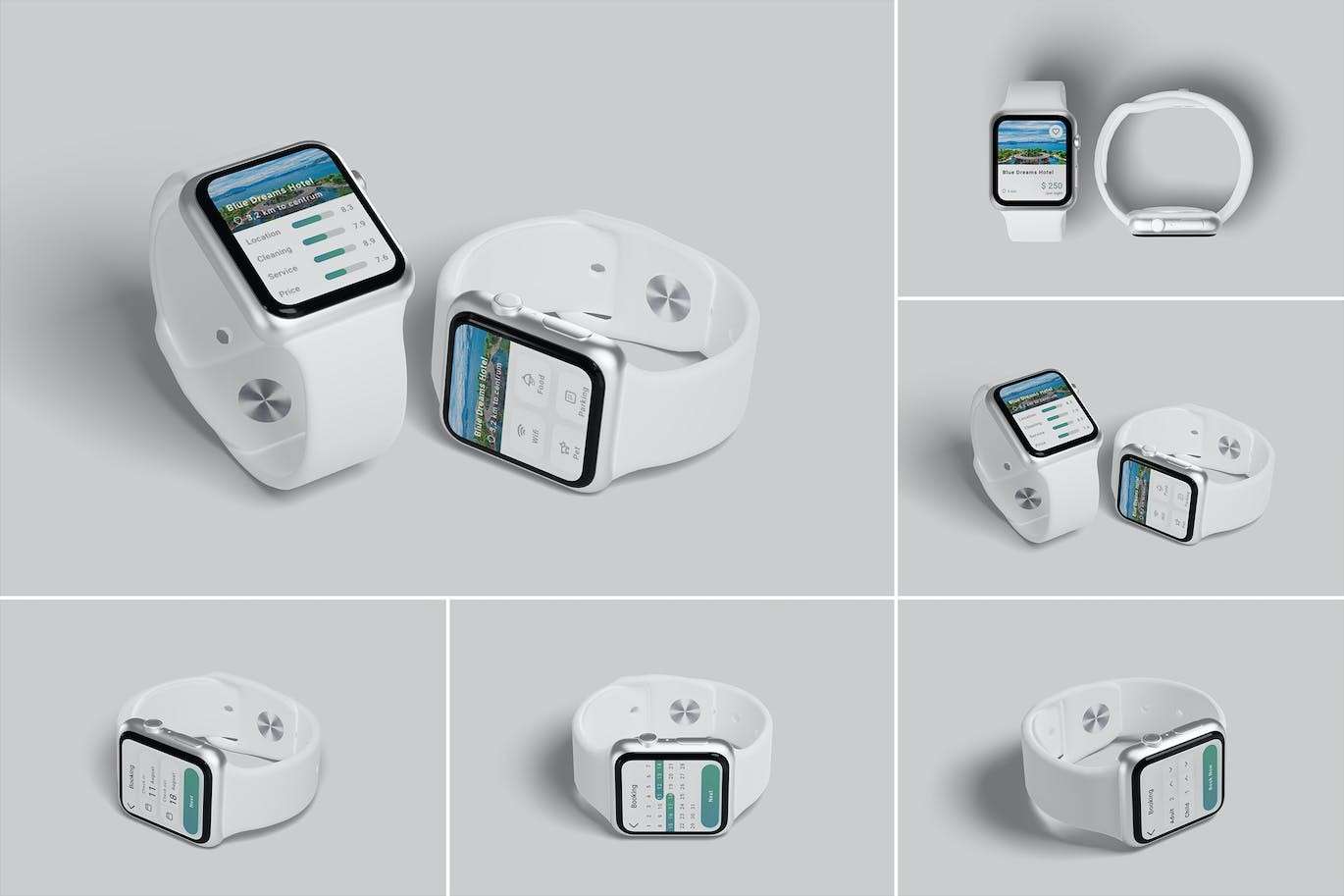 苹果手表 Smart Watch 样机PSD模板 样机素材 第6张