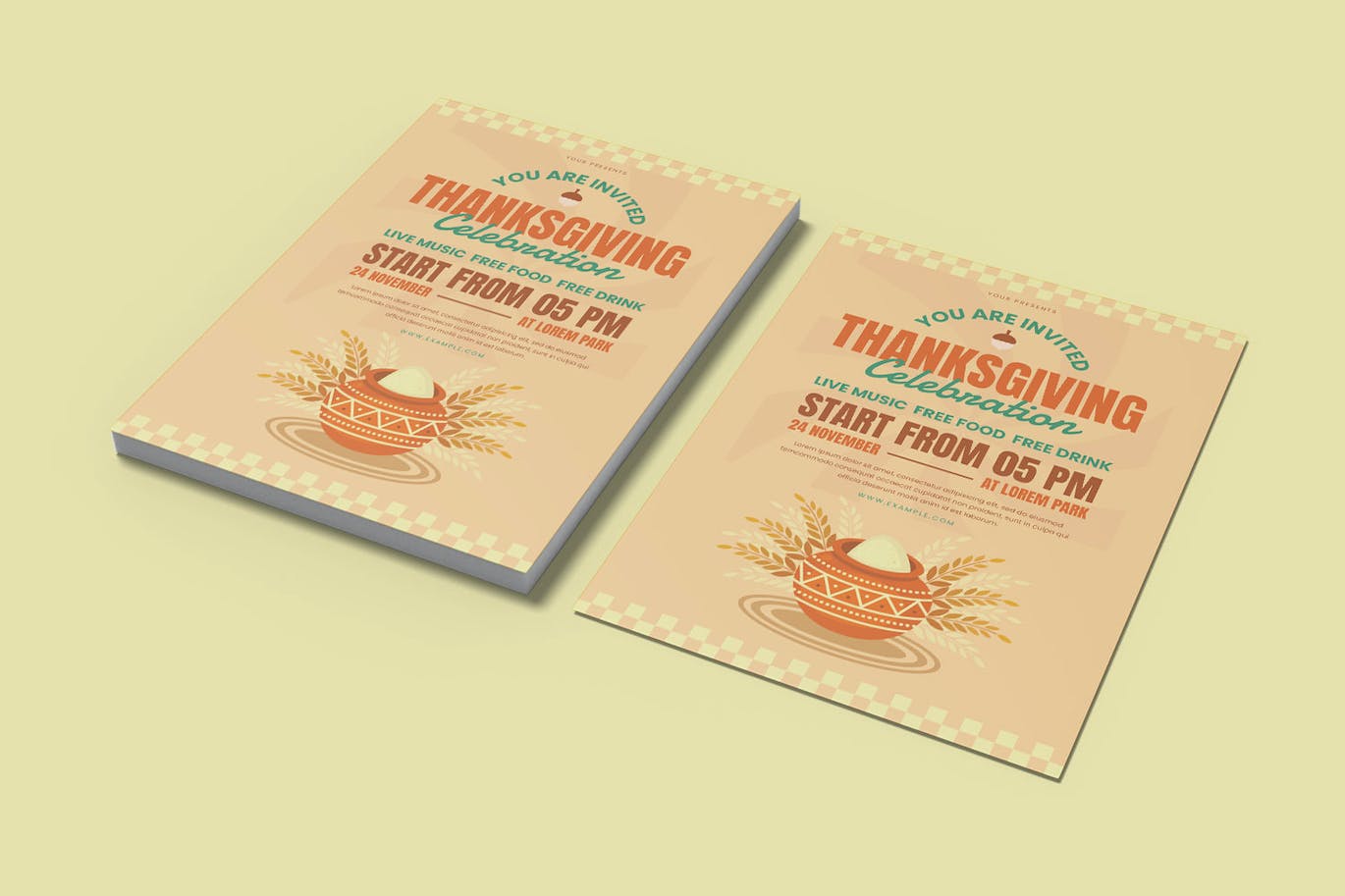 感恩节海报传单设计模板 Thanksgiving Flyer Template 设计素材 第1张
