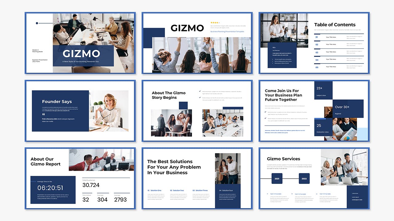 工作汇报Powerpoint模板下载 Gizmo – Business Presentation PowerPoint Template 幻灯图表 第4张