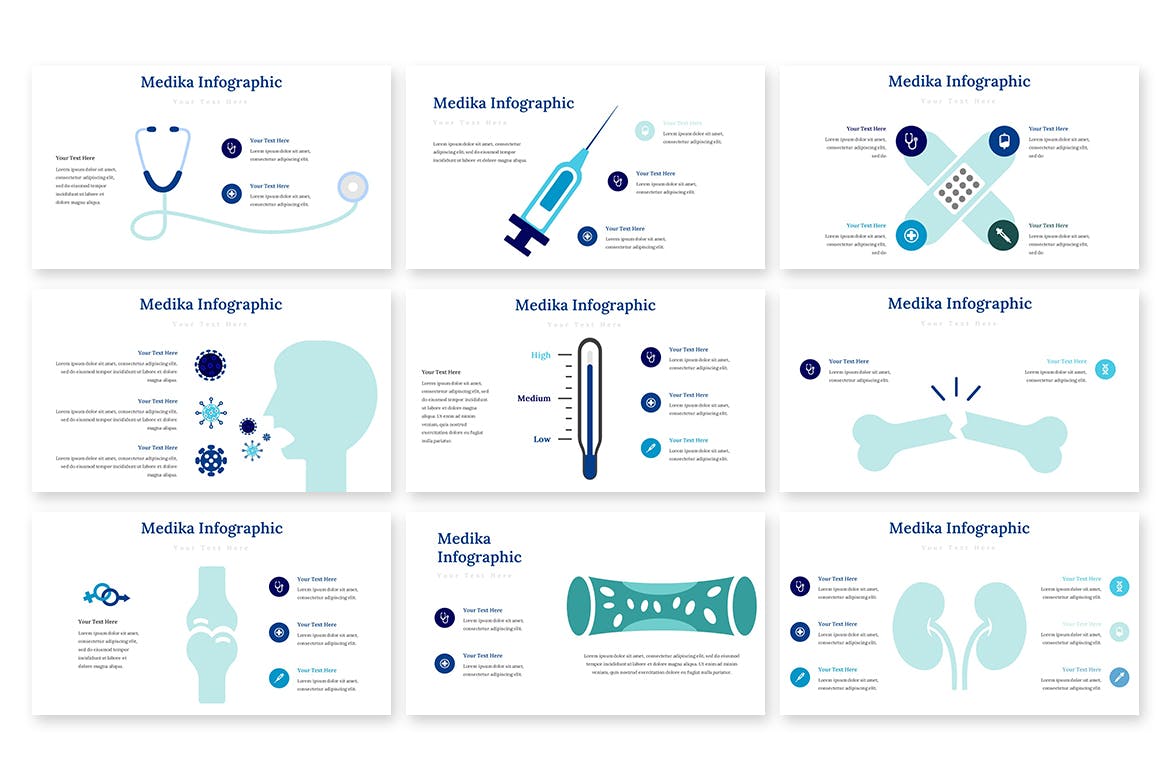 医疗信息图表PPT设计模板 Medika Infographic – Powerpoint Template 幻灯图表 第2张