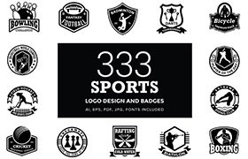 300+体育项目LOGO标志矢量模板，AI源文件
