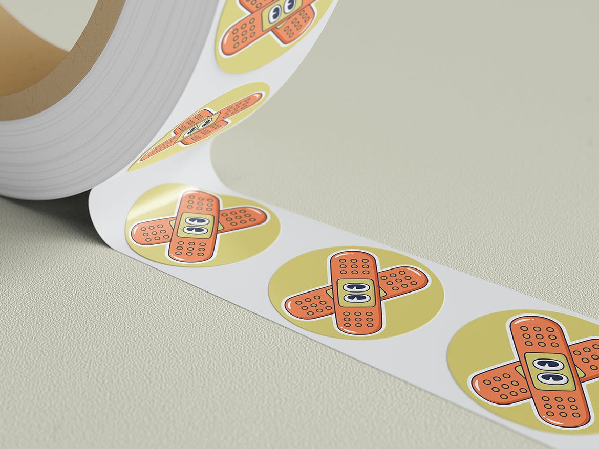 贴纸卷胶布图案设计样机模板 Sticker Roll Mockup 样机素材 第3张