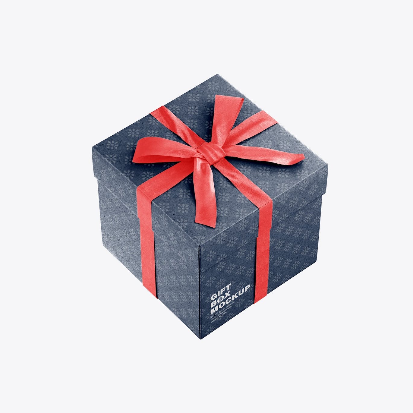 光泽蝴蝶结礼品盒设计样机 Set Glossy Gift Box Mockup 样机素材 第5张