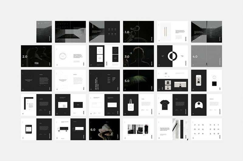 黑白色系品牌手册设计模板，INDD源文件 样机素材 第9张