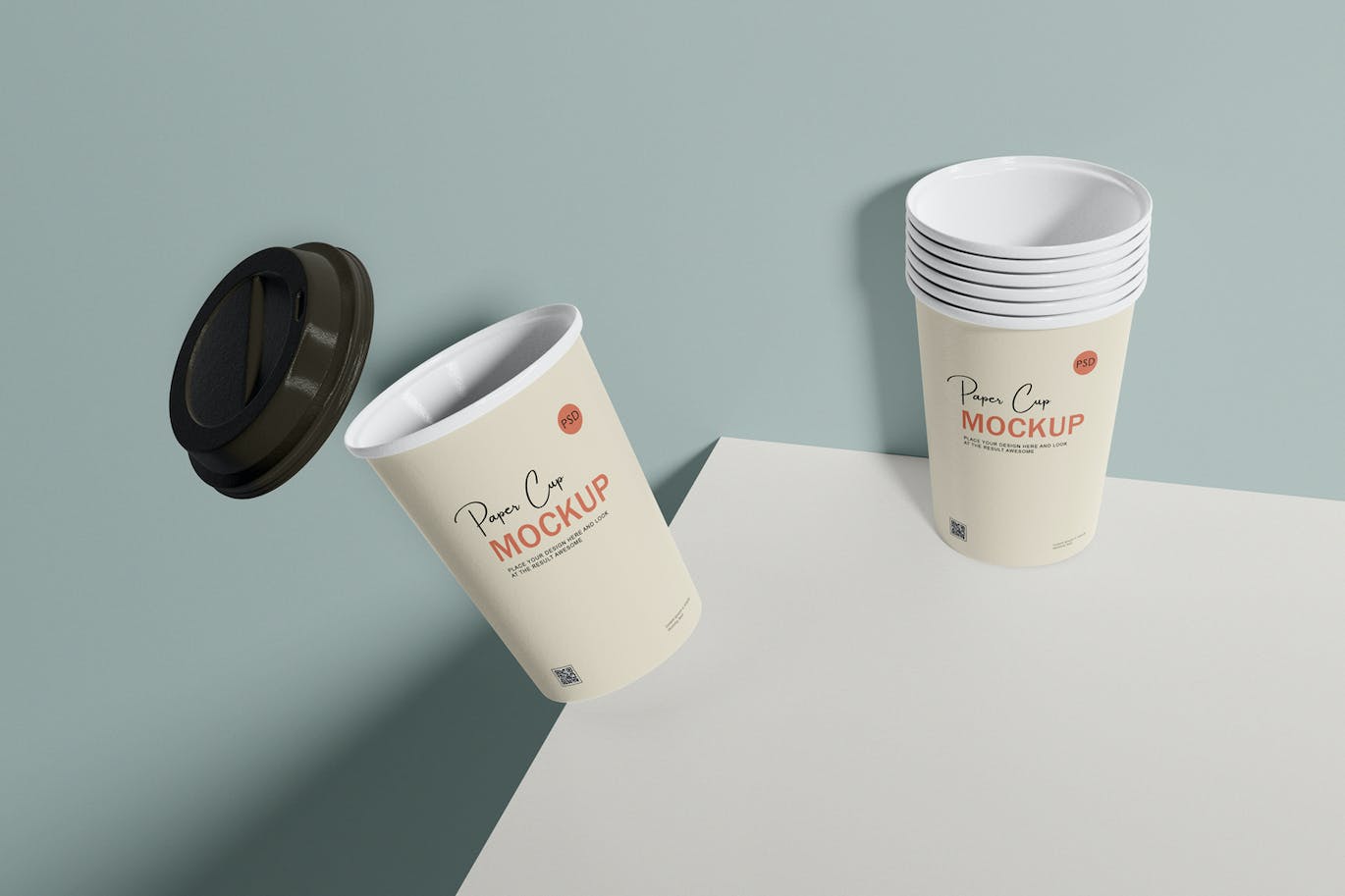 咖啡机咖啡杯包装设计样机 Coffee cup mockup with coffee machine 样机素材 第6张