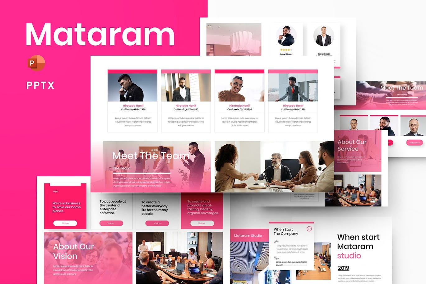 企业路演推广演示PPT模板 Mataram – Business PowerPoint Template 幻灯图表 第1张