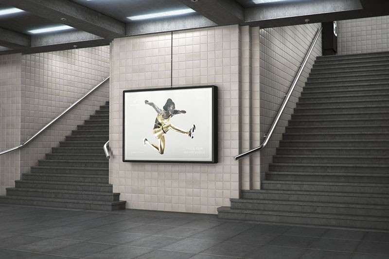 商场地库地铁站广告牌设计展示样机PSD模板 样机素材 第9张