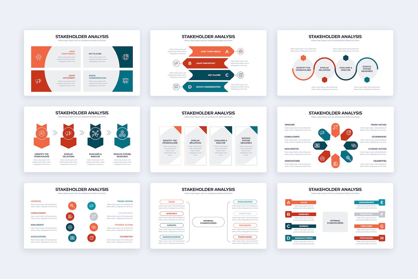 利益相关者分析信息图表矢量模板 Business Stakeholder Illustrator Infographics 幻灯图表 第3张