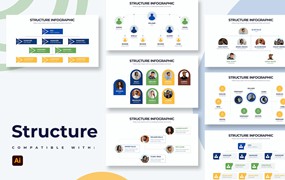 结构分析信息图表矢量模板 Business Structure Illustrator Infographics