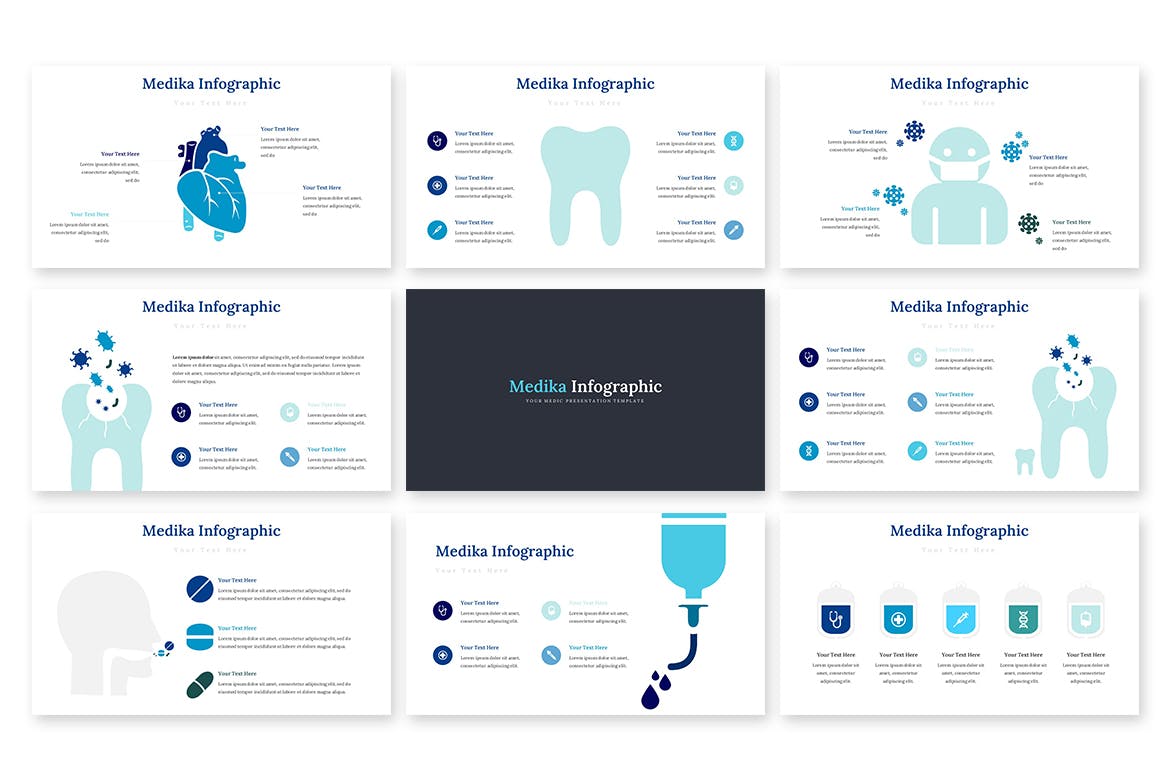 医疗信息图表PPT设计模板 Medika Infographic – Powerpoint Template 幻灯图表 第4张