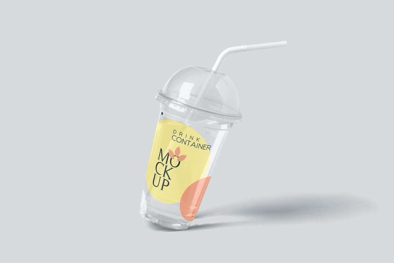 塑料果汁饮料杯包装设计样机模板PSD 样机素材 第1张